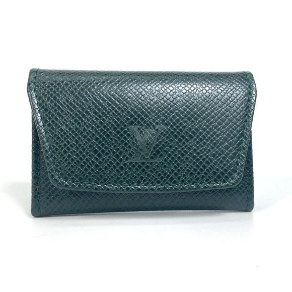 Authentic LOUIS VUITTON M30974 Monogram flower Buton de Manchette taiga case - Picture 1 of 12